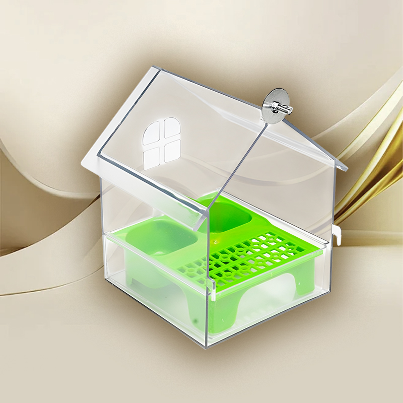 Transparente Vogelvilla Futter- und Wasserspender