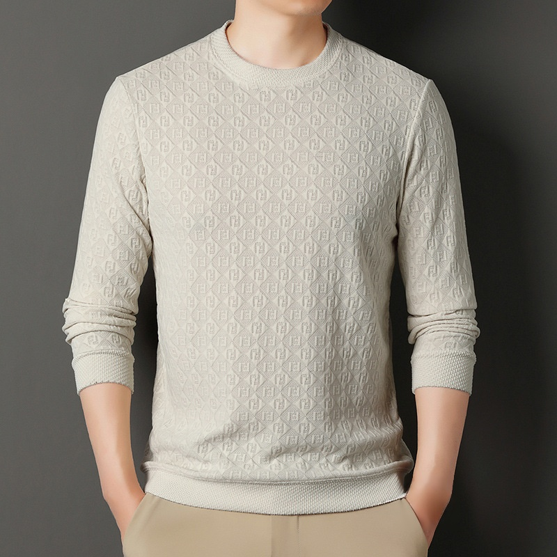 เสื้อทอแจ็คการ์ดลำลองระดับพรีเมี่ยมของผู้ชาย