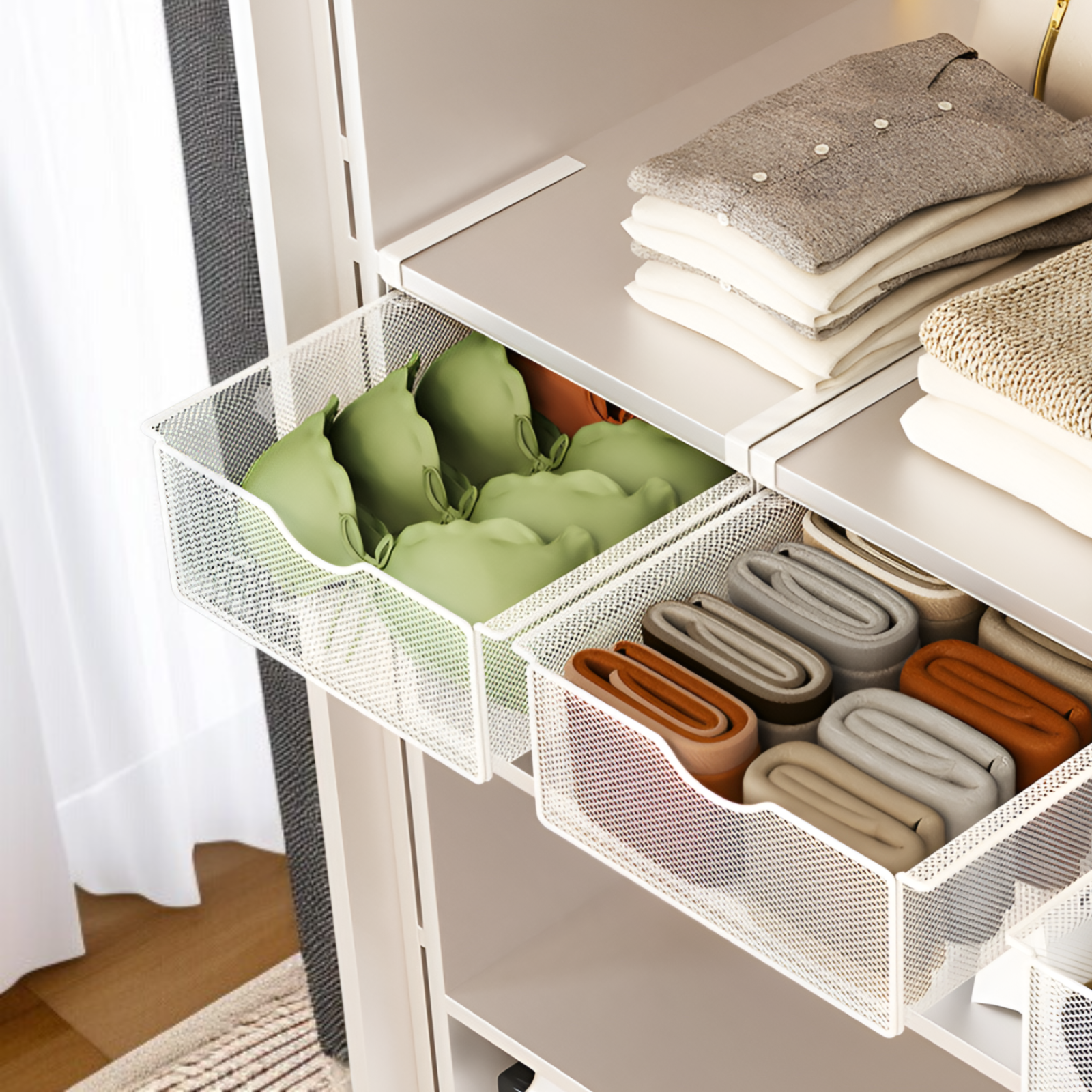 Praktischer Organizer für Socken und Unterwäsche im Schrank