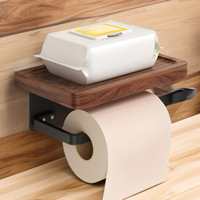 Elegant wooden tissue holder made from walnut