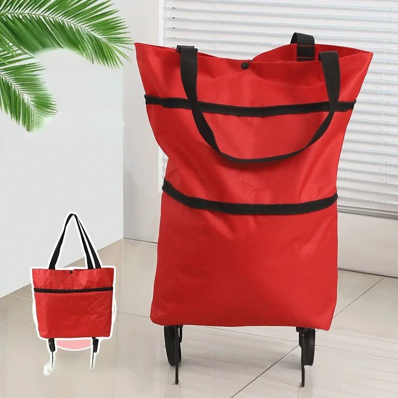 2-in-1 Klappbarer Einkaufstrolley mit Flüsterrollen (<45 dB) – Bis zu 100 kg Tragkraft – 50% Einführungsrabatt!