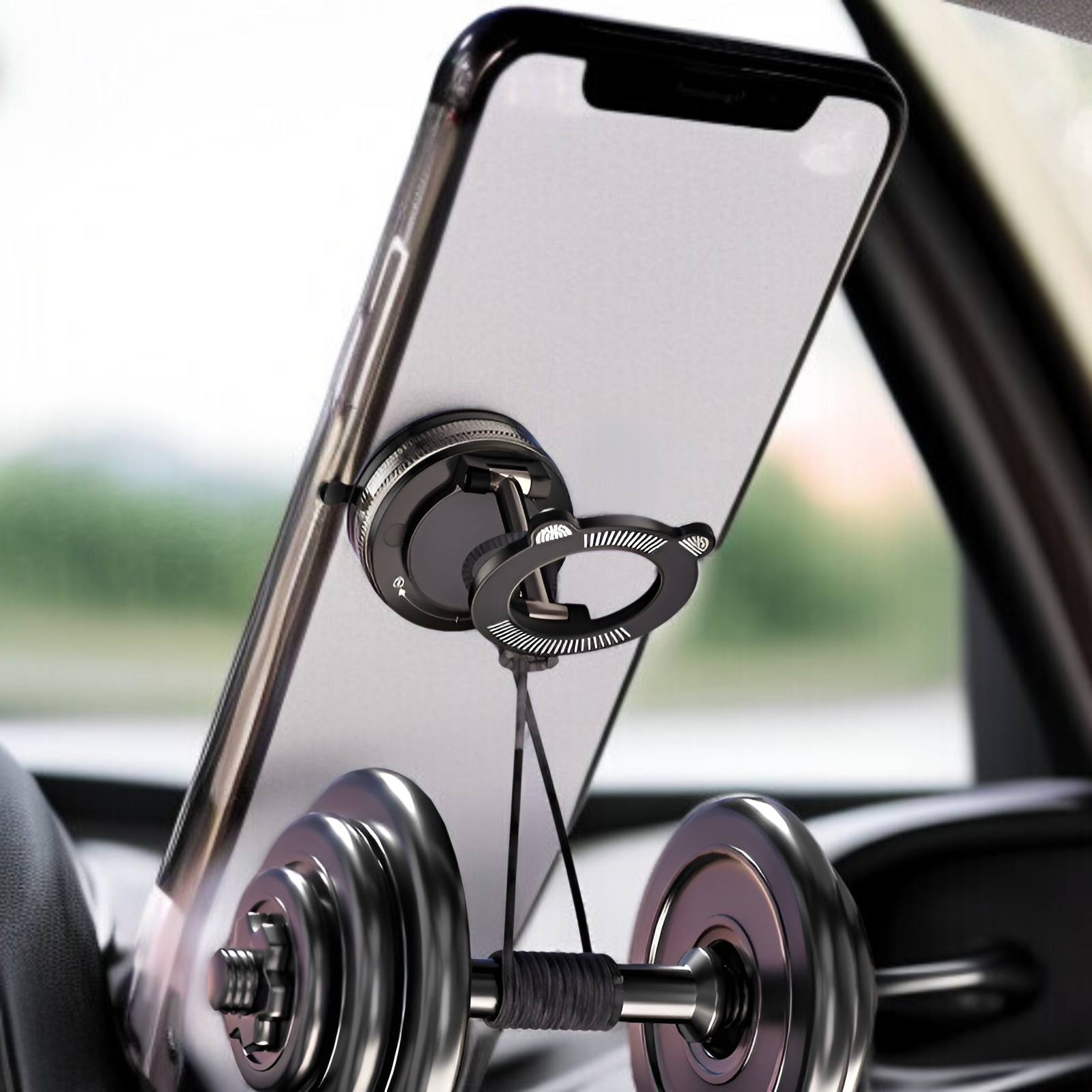 Schwarze Magnet Handyhalterung für alle Smartphones