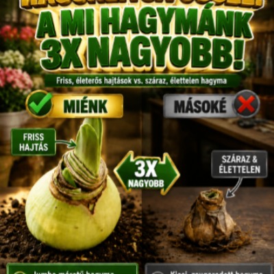 Óriás sivatagi rózsa hagyma, amely márciusban is locsolás nélkül életben marad