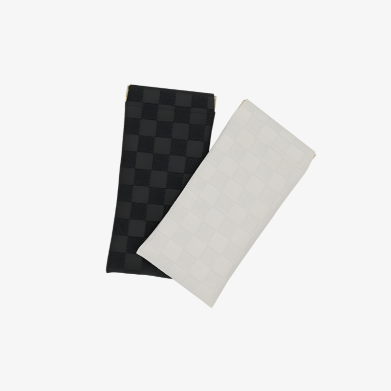Chessboard Pattern Automatic Closing Sunglasses Case front view