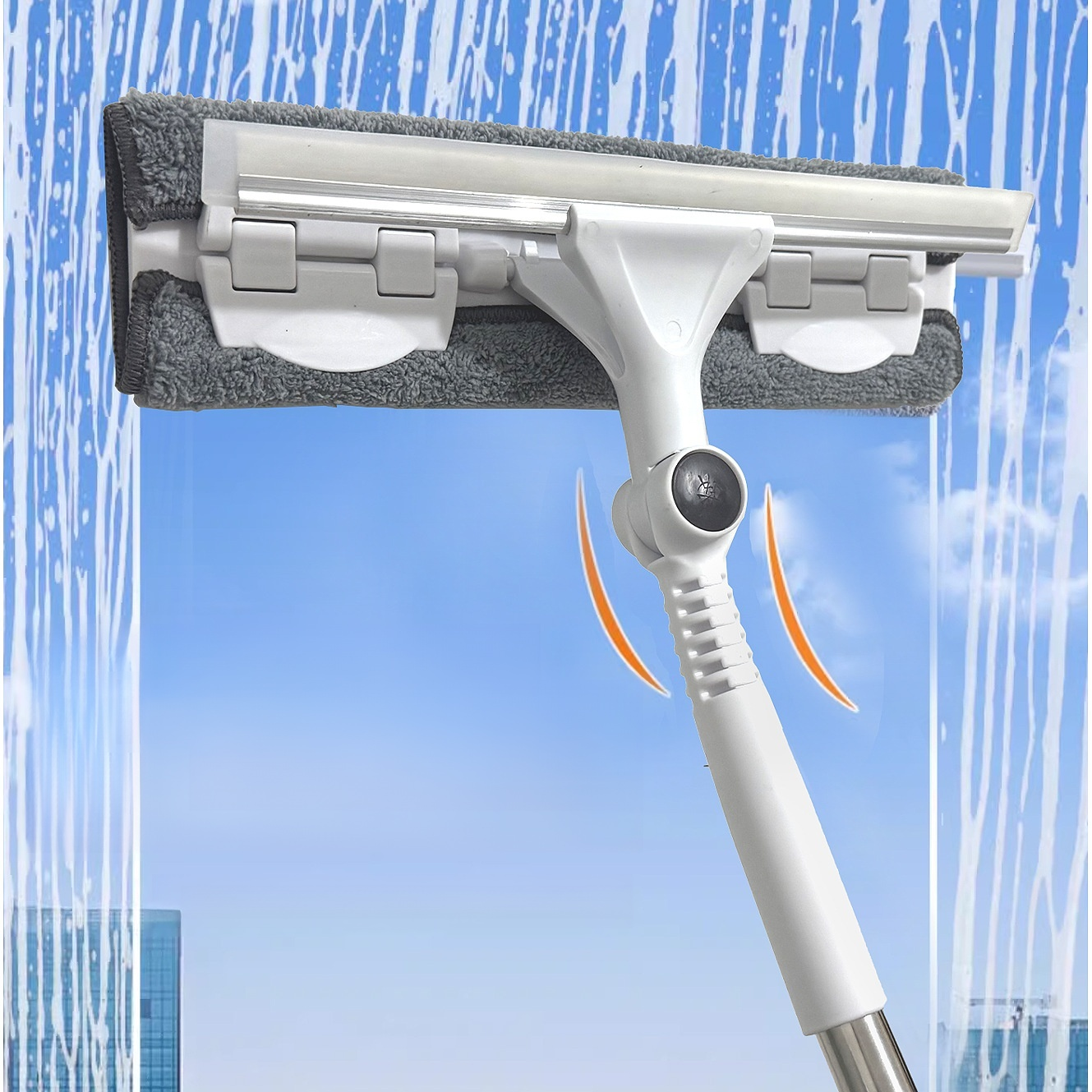 Ergonomischer Fensterwischer mit ausziehbarem Stiel