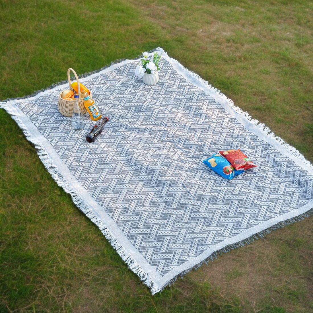 Compact and portable picnic blanket for camping