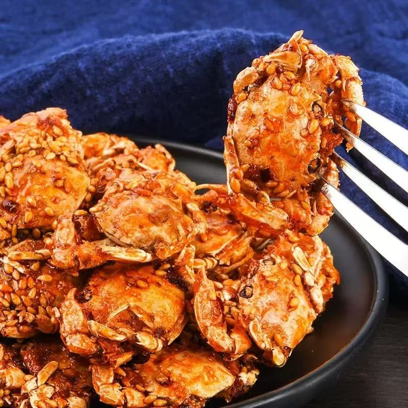 【 Approximately 100 / pack】Freshly Caught Deep-Sea Crab with Plenty of Meat | Spicy Crispy Ready-to-Eat Baby Crabs 🦀