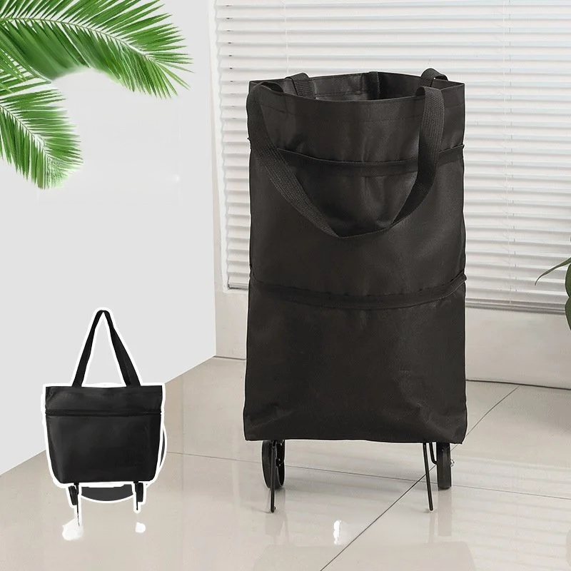 2-in-1 Klappbarer Einkaufstrolley mit Flüsterrollen (<45 dB) – Bis zu 100 kg Tragkraft – 50% Einführungsrabatt!