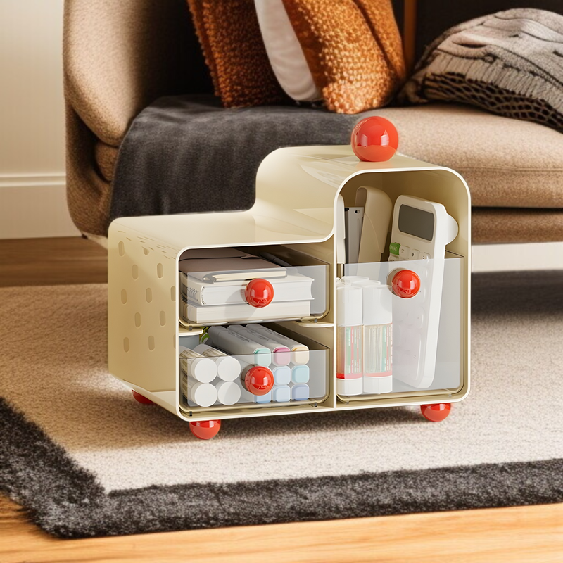 学生用文房具収納に最適な引き出し付きラック