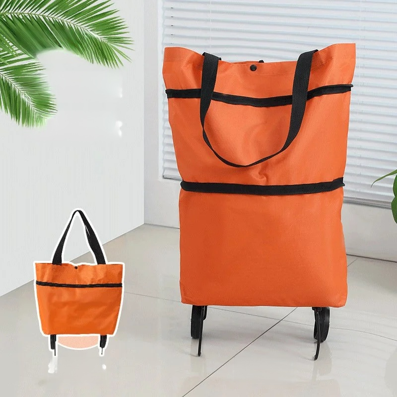 2-in-1 Klappbarer Einkaufstrolley mit Flüsterrollen (<45 dB) – Bis zu 100 kg Tragkraft – 50% Einführungsrabatt!