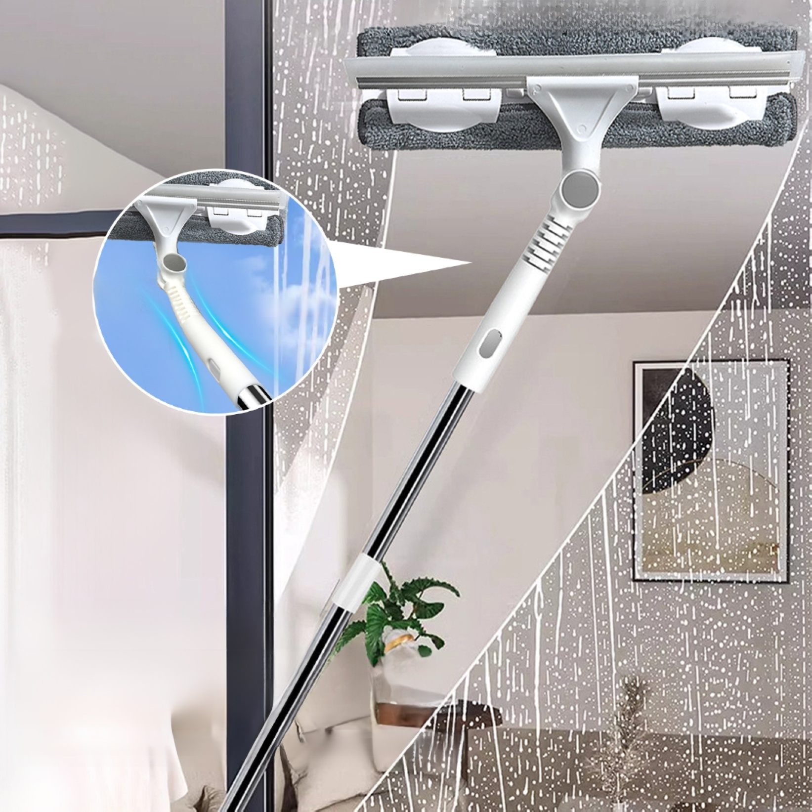 HighRise Fensterreiniger Mop mit verlängerter Teleskopstange