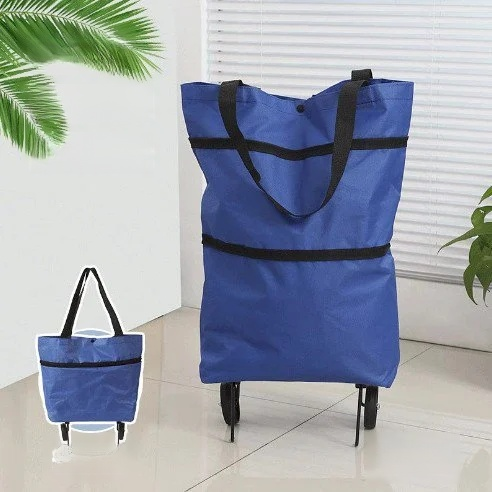 2-in-1 Klappbarer Einkaufstrolley mit Flüsterrollen (<45 dB) – Bis zu 100 kg Tragkraft – 50% Einführungsrabatt!