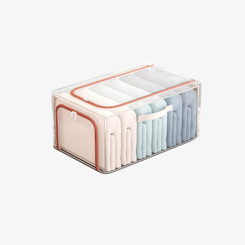 Transparente PVC Mesh Aufbewahrungsbox für Kleidung im Schlafzimmer