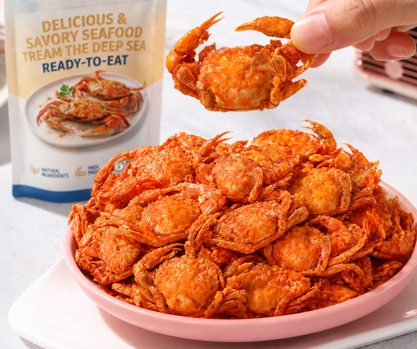 Ultimate Crunch Deep-Sea Crab Snack | 100% Additive-Free & Low-Temperature Baked | Low Sodium, High Protein Crab Snack with Omega-3