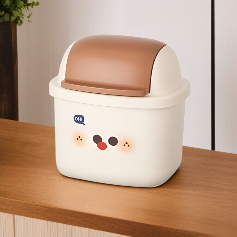 Stilvoller Desktop-Mülleimer mit Deckel