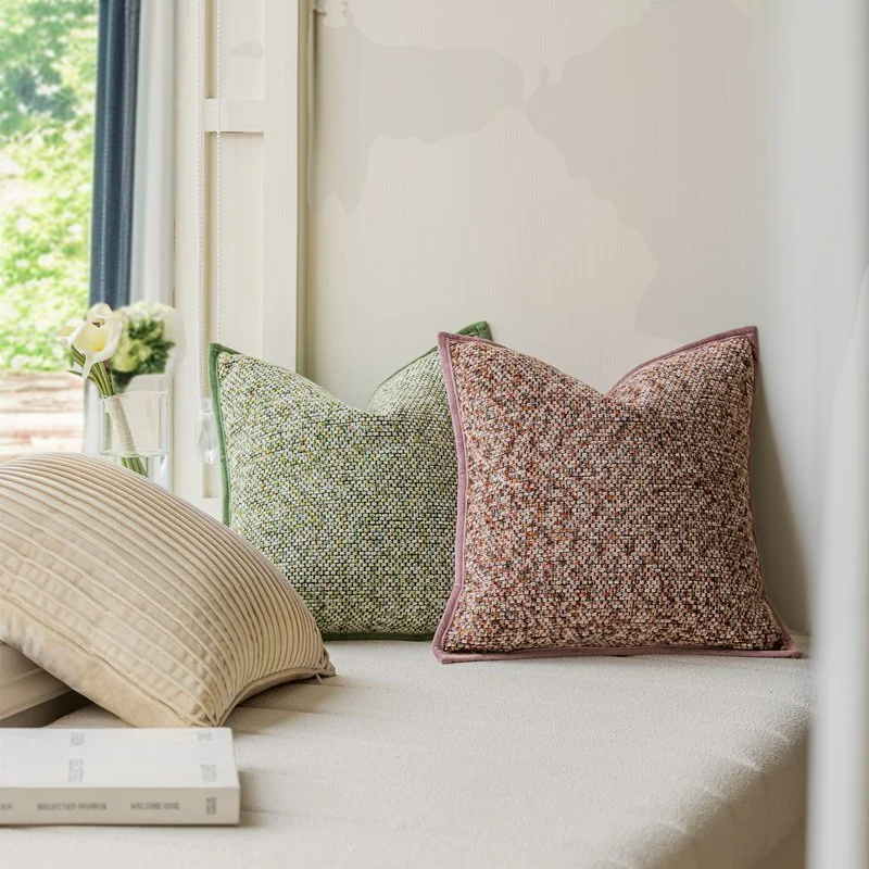 Elegant solid color woven cushion for upscale interiors