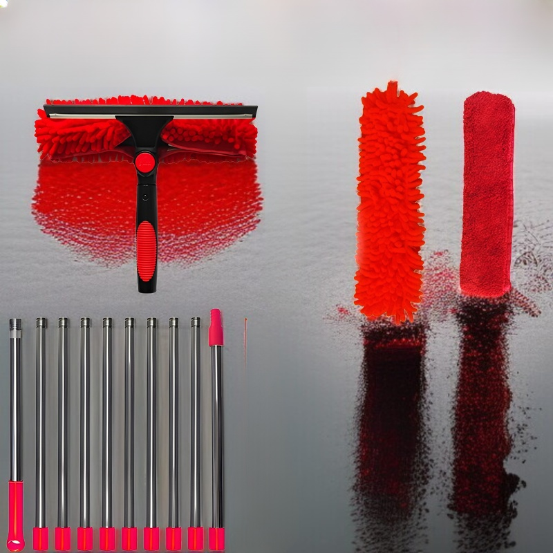 Doppelseitiger Fensterreinigungsschaber in Anwendung