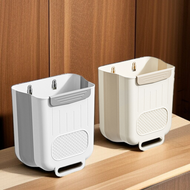 キャビネットドアに取り付けたゴミ箱