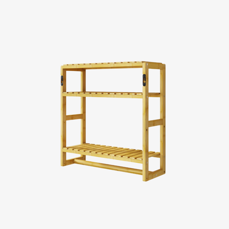 Massivholz Wandregal für Badezimmer mit starker Tragkraft