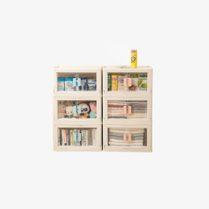 Stackable transparent plastic storage bins for home organization