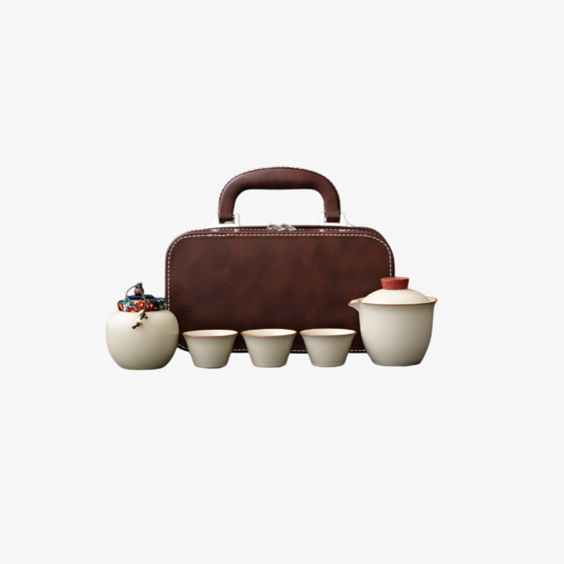 汝窑旅行茶具セット 一壺三杯 全体写真